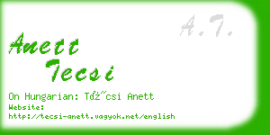 anett tecsi business card